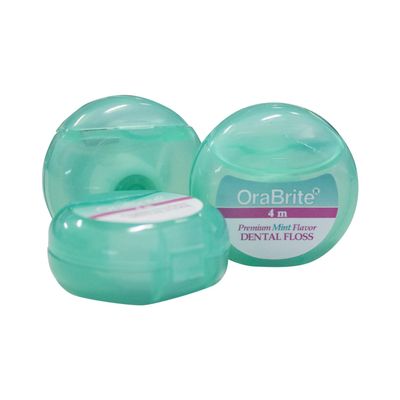 4m PTFE Mint Waxed Dental Floss (4.5 x 1.5 x 13") Waxed, Mint Flavor, Dispenser Box - 144Pcs/ Case