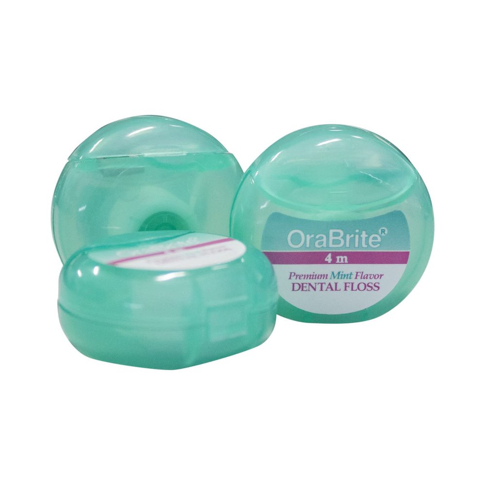 4m PTFE Mint Waxed Dental Floss (4.5 x 1.5 x 13") Waxed, Mint Flavor, Dispenser Box - 144Pcs/ Case