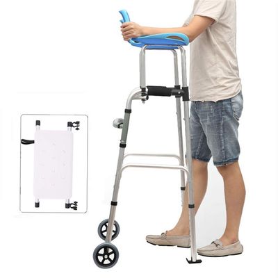 LIYIN- Walker Light Weight Wheeled Walking Frame for Home Use Folding for Seniors, Handicap- Adjustable Height and Ergonomic Handle