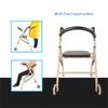 Folding Rollator Walker - Adjustable Height Rehabilitation Trainer Walking Auxiliary Vehicle Elderly Exercise, Load Capacity: 100kg view 2