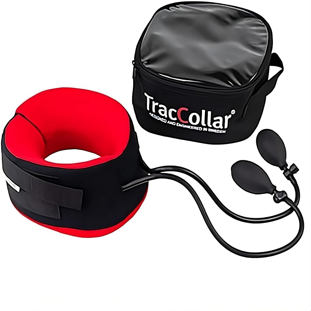 TracCollar Inflatable Cervical Spinal Traction Set to Relieve Neck Pain and Improve Flexibility (Small/Medium Neck)