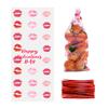 100 Pcs Valentine Cellophane Cookie Bags Goodie Candy Treat Bag with Twist Ties for Valentine's Day Party Supplies (Style C) view 1