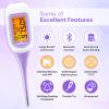 Easy@Home Smart Basal Thermometer, Large Screen and Backlit, Period Tracker with Premom (iOS & Android) - Auto BBT Sync, Charting, Coverline, Accurate Fertility Prediction EBT-300 Purple view 2
