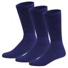 3 Pairs of Cotton Diabetic Neuropathy Crew Socks (9-11, Fits Men's shoe size 7-9.5, Navy) view 1
