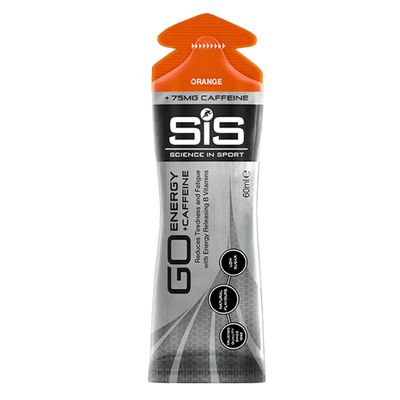 Science in Sport Energy Caffeine Gels, 22g Fast Acting Carbohydrates, Endurance Sport Energy Gels with 75mg of Caffeine, New Orange Flavor - 2 oz - 6 Pack