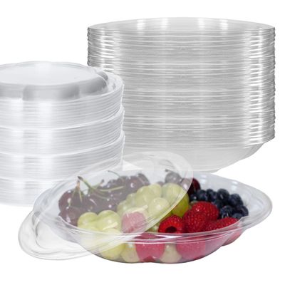 40oz Salad Bowls To-Go with Lids (25 Count) - Clear Plastic Disposable Salad Containers | Airtight, Lunch, Salads, Parfait, Fruits, Leak Proof, Airtight, Fresh, Meal Prep | Rose Bowl Container (40oz)