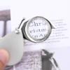 15X Keychain Magnifying Glass Loupe Portable Folding Pocket Magnifier Mini Metal Keyring Loop Magnifying Eye Glass Len Reading Magnifier for Small Prints Map Craft Coin Jewelry Gem view 2