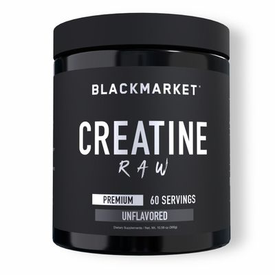 BLACKMARKET RAW Creatine - Workout Powder Drink Mix for Men & Women, Improve Muscle Size, Strength, Definition, Provides Rapid Absorption & Improves Performance, 300 Grams