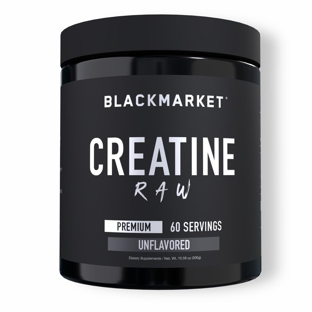 BLACKMARKET RAW Creatine - Workout Powder Drink Mix for Men & Women, Improve Muscle Size, Strength, Definition, Provides Rapid Absorption & Improves Performance, 300 Grams