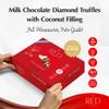 Red Delight Milk Chocolate Diamond Truffles with Smooth Coconut Filling - Pack of 3 (With 36 Chocolate Truffles) 13.98 oz Creamy Treats - Kosher, No Added Sugar, Gluten-Free European-Style Chocolates view 4