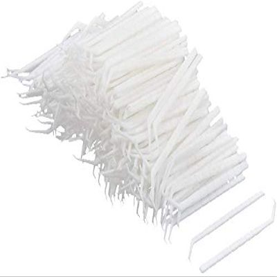 Plastic Household Teeth Cleaning Tool Curved Hook Toothpicks White (300PCS)