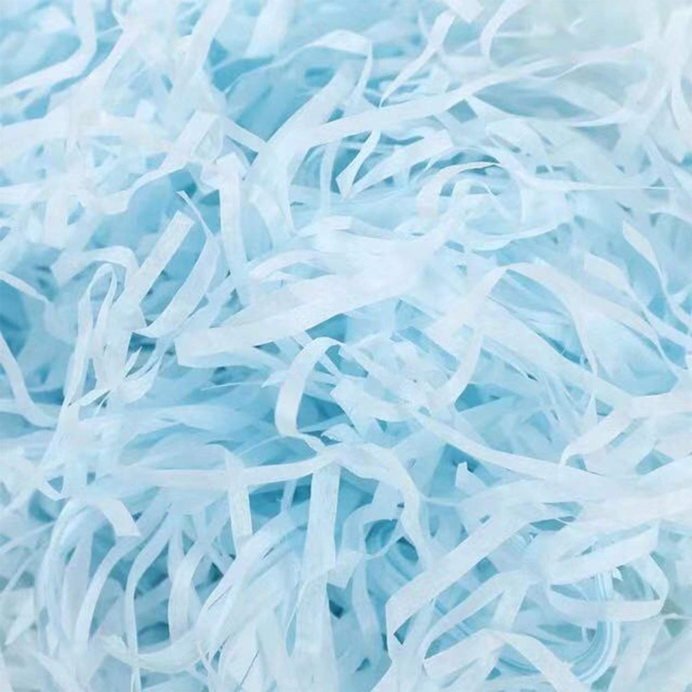 1/2LB Easter Basket Grass Craft Shredded Tissue Raffia Gift Filler Paper Shreds for Baskets Egg Stuffers for Spring Party Supplies Accessories Decorations (Light Blue)