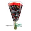 Flower Sleeve Printed "Word Heart- Black" BO Plastic Pack of 100 Sleeves (4.75 x 20 x 17) view 2