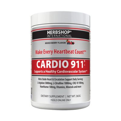 Cardio 911 Drink Mix, Mixed Berry, L-Arginine 5000mg, L-Citrulline 1000mg, Vitamins B12, C, D3, Beet Root, 30 Servings, 363 Grams, Premium Wellness Support, Nitric Oxide, Cardio