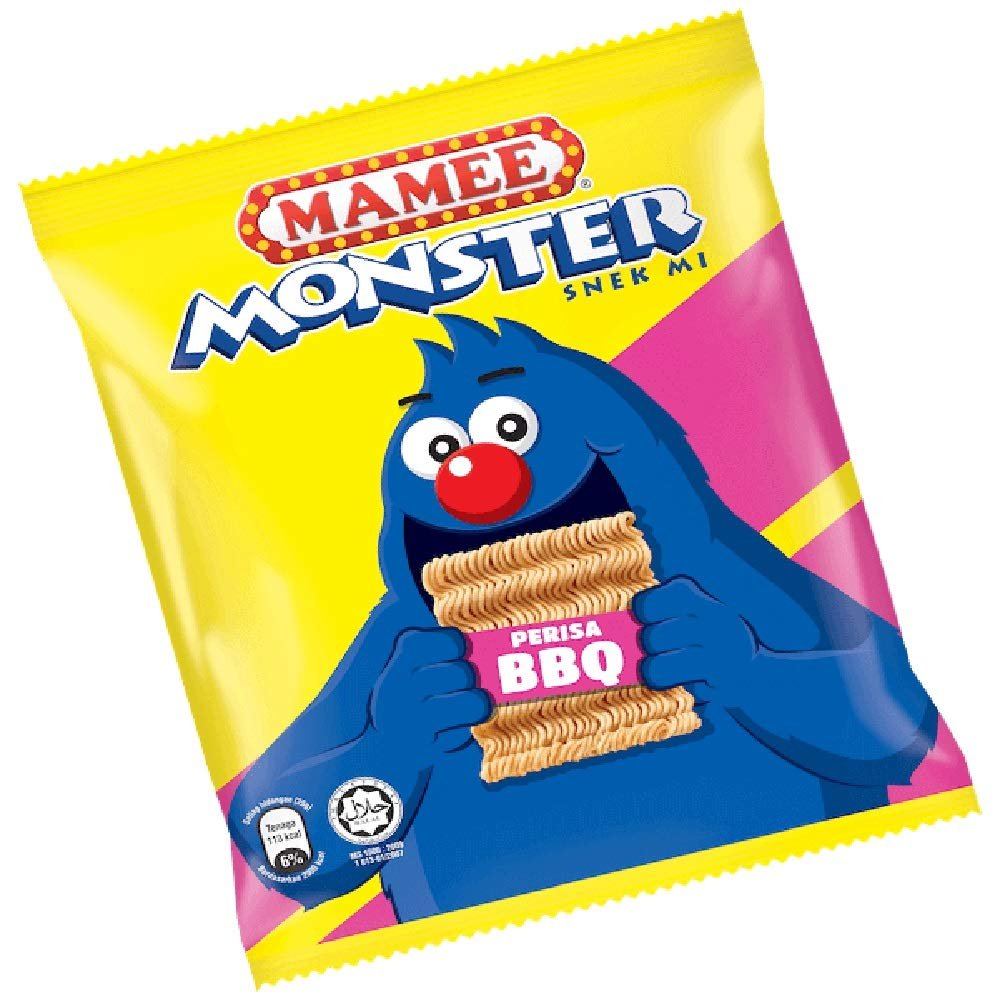 Mamee Monster Family Pack Snack Noodles 25g (BBQ, 80 Packs)