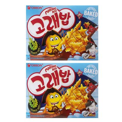 Orion Marine Boy Baked Snack Seaweed Flavored (2 Pack, Total of 320g)