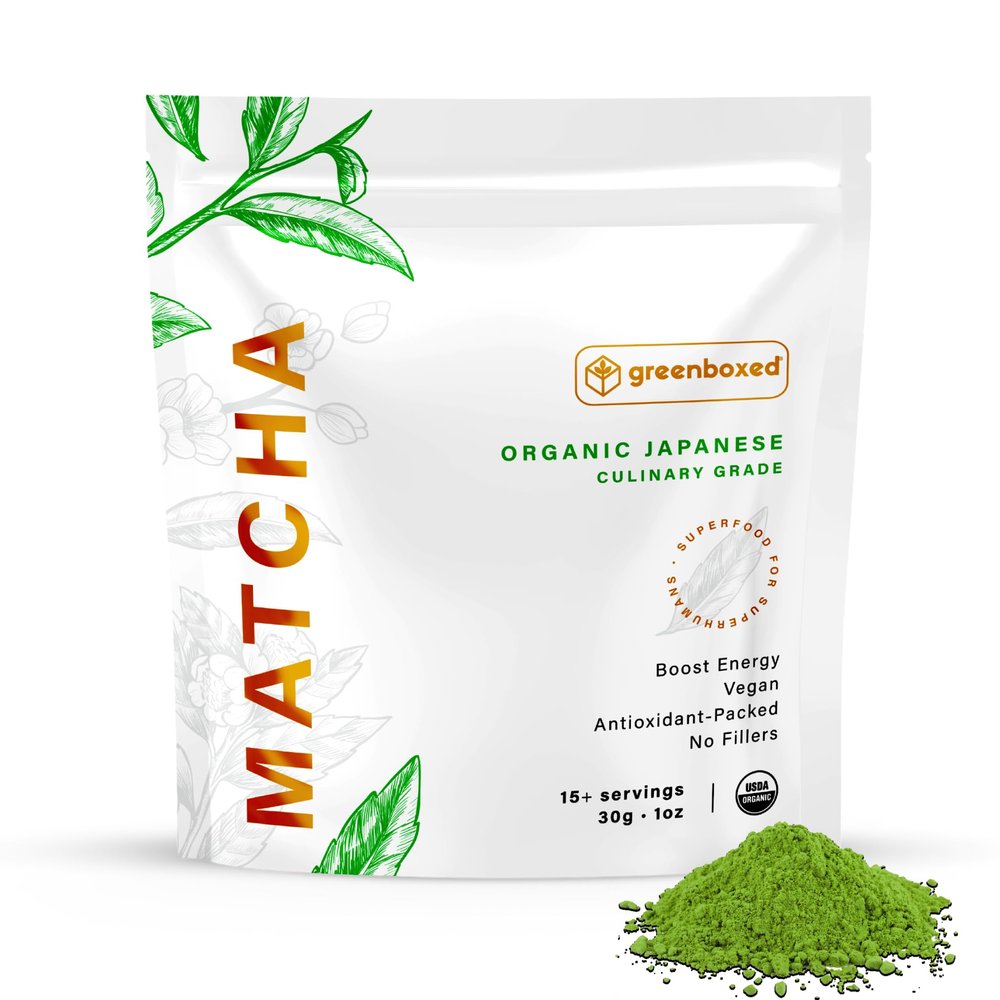 Greenboxed Matcha Powder, Pure Organic Matcha Powder from Japan, Sugar-Free Green Tea for Baking, Smoothies, Drinks, Uji Japanese Origin (Culinary Grade, 1 Ounce)