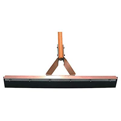Straight Squeegees, 24 in, Black Rubber, with Handle