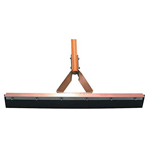 Straight Squeegees, 24 in, Black Rubber, with Handle