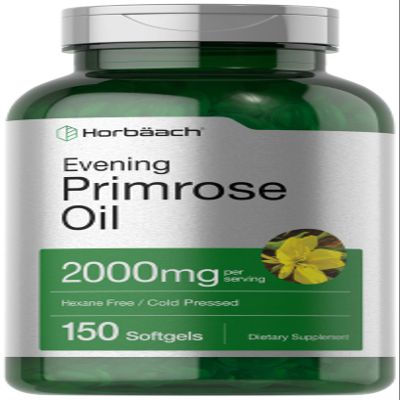 Horbach Evening Primrose Oil Softgels | 2000 mg | 150 Pills | Cold Pressed, Hexane Free Supplement with GLA | Non-GMO, Gluten Free