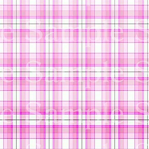 1/2 Sheet - Pink Plaid Birthday - D24528 - 2D Edible Cake Cupcake Party Topper