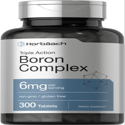 Horbach Triple Boron Complex 6 mg Supplement | 300 Tablets | for Men and Women | Vegetarian, Non-GMO & Gluten Free | Triple Action Boron Citrate, Boron Glycinate, Boron Asparate