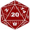 1/2 Sheet - Dark Red D20 Dice Birthday - D24535 - 2D Edible Cake Cupcake Party Topper view 1
