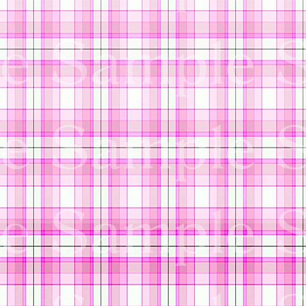 1/4 Sheet - Pink Plaid Birthday - D24528 - 2D Edible Cake Cupcake Party Topper