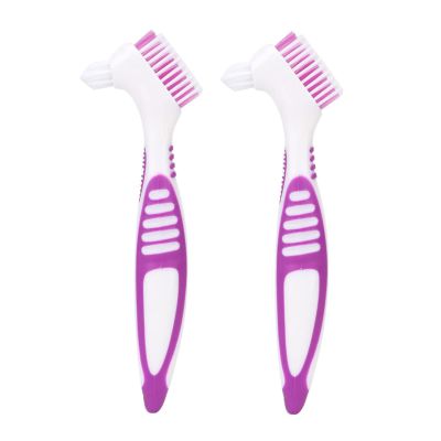 FILFEEL Denture Brush, 2pcs/Set, Specially Designed to Thorough Cleaning Dentures & Bridges