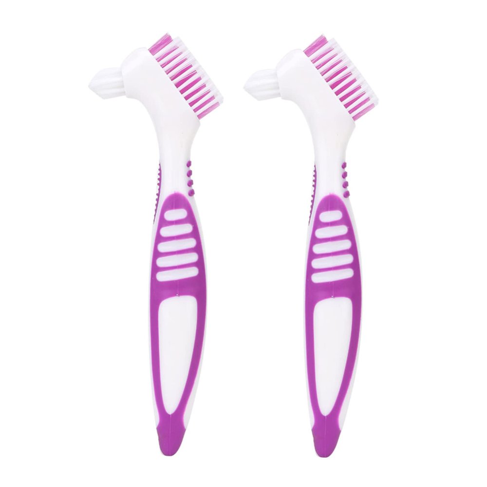 FILFEEL Denture Brush, 2pcs/Set, Specially Designed to Thorough Cleaning Dentures & Bridges