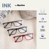 OPULIZE INK Reading Glasses - Value 4 Pack - Large Rectangular Frame - Spring Hinges - Scratch Resistant - Black Grey - Mens Womens +2.50 view 4