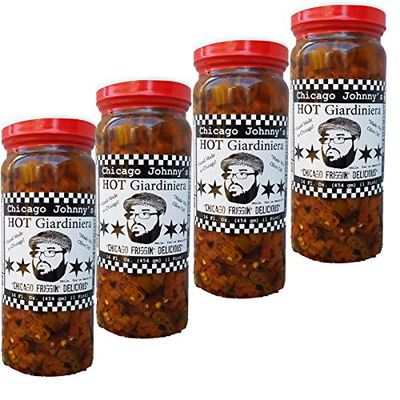 Chicago Johnny's Gourmet Handmade Olive Oil Hot Giardiniera 4 Pints