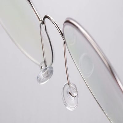 Push-in Eyeglass Nose Pads,BEHLINE 5 Pairs Glasses Nose Piece Replacement for Frame,for Rimless/Frameless Eyewear Frame,Soft Silicone Nose Guards Anti-Slip Nose Bridge Pads 9mm(Round,Clear)