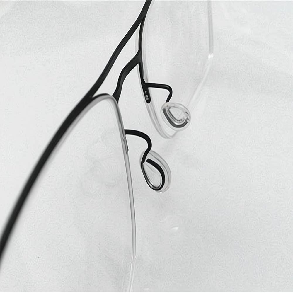 Push in Eyeglass Nose Pads,2 Pairs Snap in Glasses Replacement Nose Piece,Soft Silicone Nose Bridge Pads Clear Anti-Slip Nose Guard