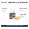 CLEAN MY STEEL Stainless Steel Rust Remover and Protector Kit, NSF Certified, 4 oz, Includes B570 Rust Remover, B580 Cleaner and Protector, Sponge and Gloves view 2