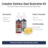 CLEAN MY STEEL Stainless Steel Rust Remover and Protector Kit, NSF Certified, 17 oz, Includes B570 Rust Remover, B580 Cleaner and Protector, Sponge and Gloves view 2