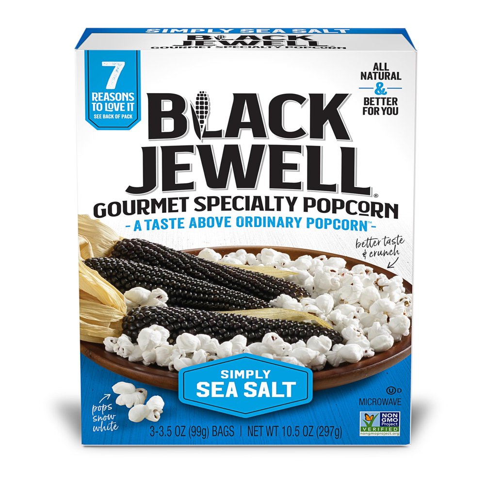 Black Jewell Gourmet Microwave Popcorn, Simply Sea Salt, 10.5 Ounces (Pack of 3)