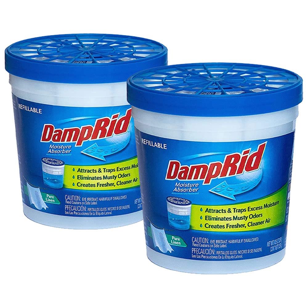 DampRid Moisture Absorber (Clean Linen), 11 Ounces, Pack of 2