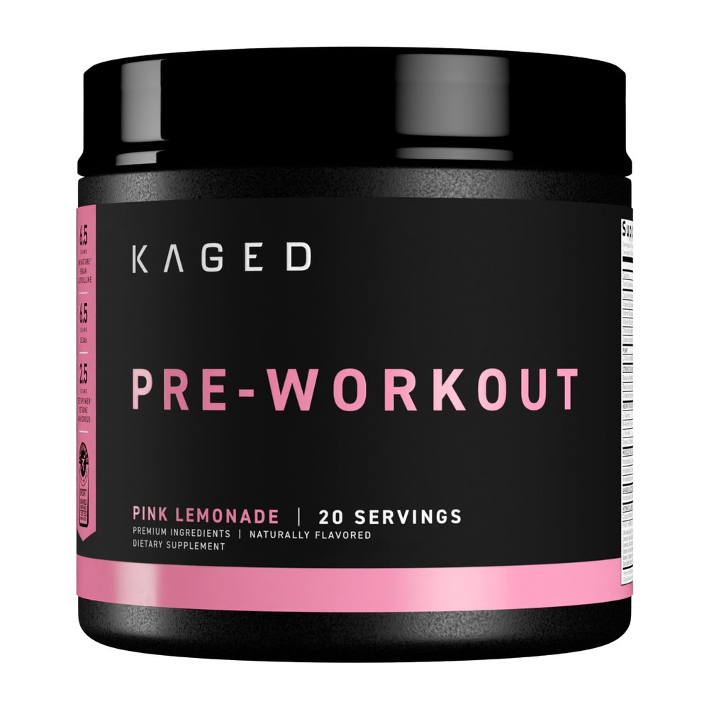 Kaged Original Pre Workout Powder | Pink Lemonade | Pre-Workout with Creatine, Beta Alanine, L-Citrulline, BCAAs | 274 mg Organic Caffeine | Pre Supplements for Men & Women | 20 Servings