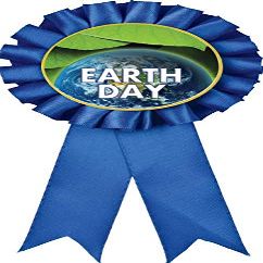 Crown Awards Earth Day Blue Rosette Ribbon, Earth Day Trophy Ribbon Award Prize, 50 Pack Prime