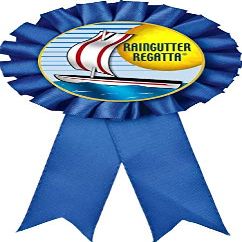 Crown Awards Raingutter Regatta Blue Rosette Ribbon, Raingutter Regatta Trophy Ribbon Award Prize, 100 Pack