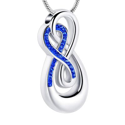 Yinplsmemory Cremation Jewelry Infinity Love Cremation Ashes Necklace Ashes Holder Crystal Urn Necklace That Hold Ashes Pendant Necklace for Women