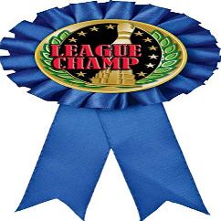Crown Awards Bowling Blue Rosette Ribbon, Bowling League Champion Trophy Ribbon Award Prize, 10 Pack