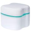 Denture Brush Retainer Case, Denture Case,Denture Cups Bath,Dentures Container with Basket Denture Holder for Travel,Mouth Guard Night Gum Retainer Container (Green) view 2