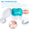 Denture Brush Retainer Case, Denture Case,Denture Cups Bath,Dentures Container with Basket Denture Holder for Travel,Mouth Guard Night Gum Retainer Container (Green) view 3