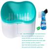 Denture Brush Retainer Case, Denture Case,Denture Cups Bath,Dentures Container with Basket Denture Holder for Travel,Mouth Guard Night Gum Retainer Container (Green) view 4