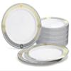 " OCCASIONS " 120 Plates Pack, Disposable Wedding Party Plastic Plates (7.5'' Appetizer/Dessert Plate, Royal in White/Blue & Gold) view 1