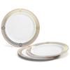 " OCCASIONS " 60 Plates Pack, Disposable Wedding Party Plastic Plates (10.25'' Dinner Plate, Royal in White/Blush & Gold) view 1