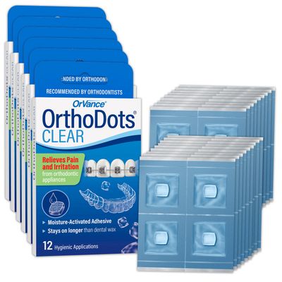 ORVANCE Orthodontic Wax, Clear Moisture Activated Braces Wax Alternative for Pain Relief, 72 Count