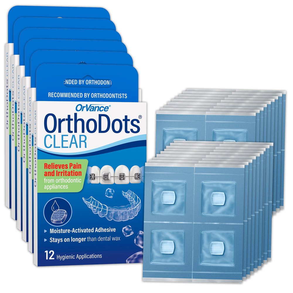 ORVANCE Orthodontic Wax, Clear Moisture Activated Braces Wax Alternative for Pain Relief, 72 Count